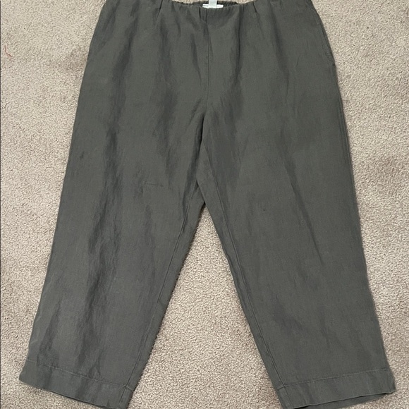 J. Jill Gray Linen Ankle Pull On Pants NWT M